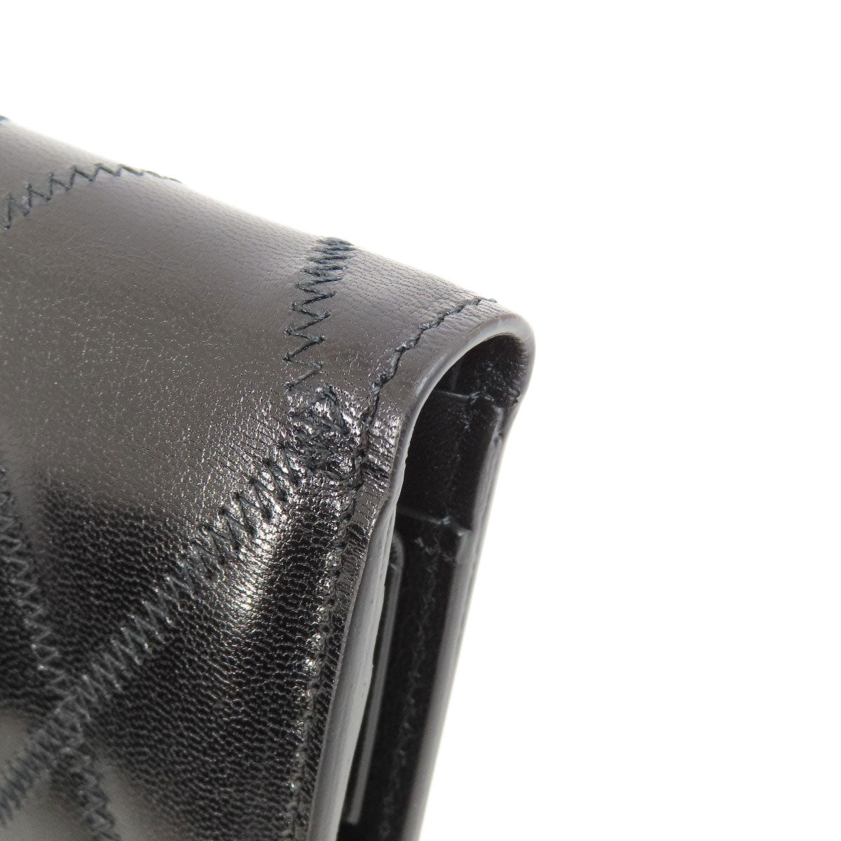 Givenchy Bifold Wallet leather black logo Women Used Authentic