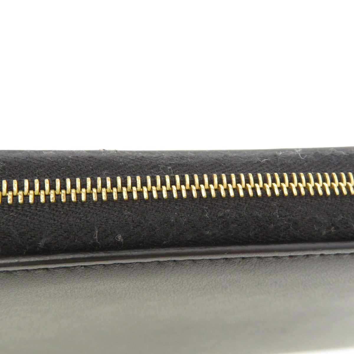 CELINE Long Wallet Purse Calfskin black Logo motif Women Used Authentic