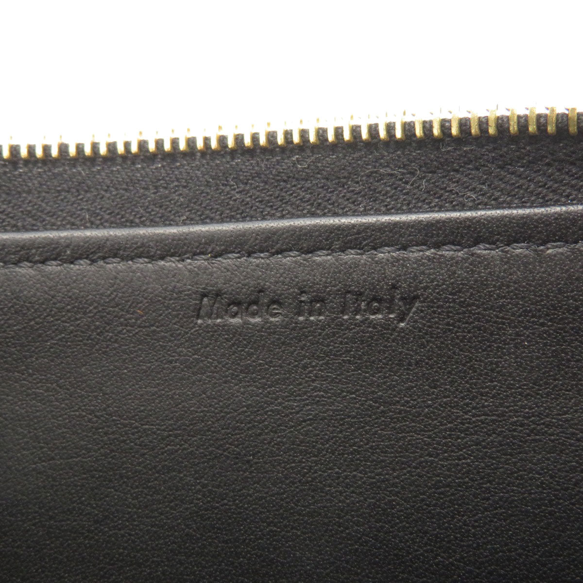 CELINE Long Wallet Purse Calfskin black Logo motif Women Used Authentic
