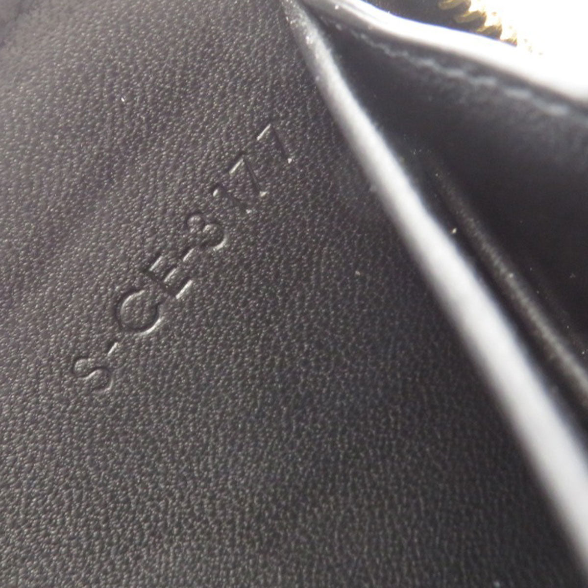 CELINE Long Wallet Purse Calfskin black Logo motif Women Used Authentic