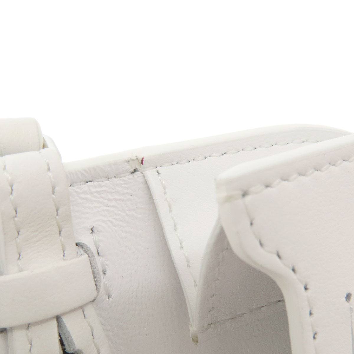 BURBERRY Shoulder Bag leather white Mini pochette Women Used Authentic