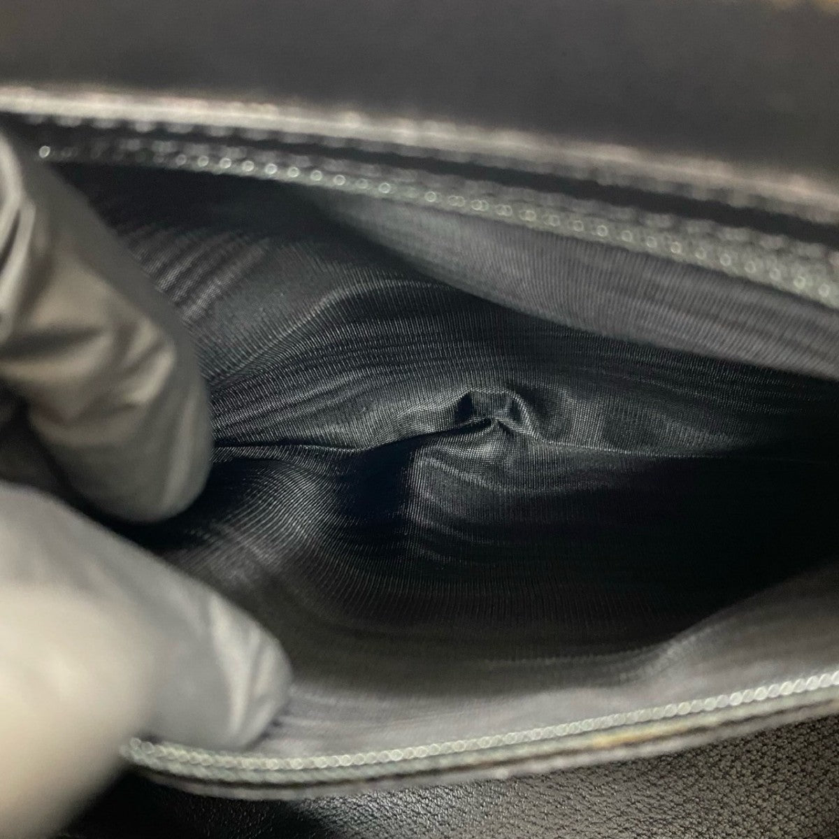 CELINE Shoulder Bag Leather, PVC black Macadam Blason logo Pattern Women Used Authentic