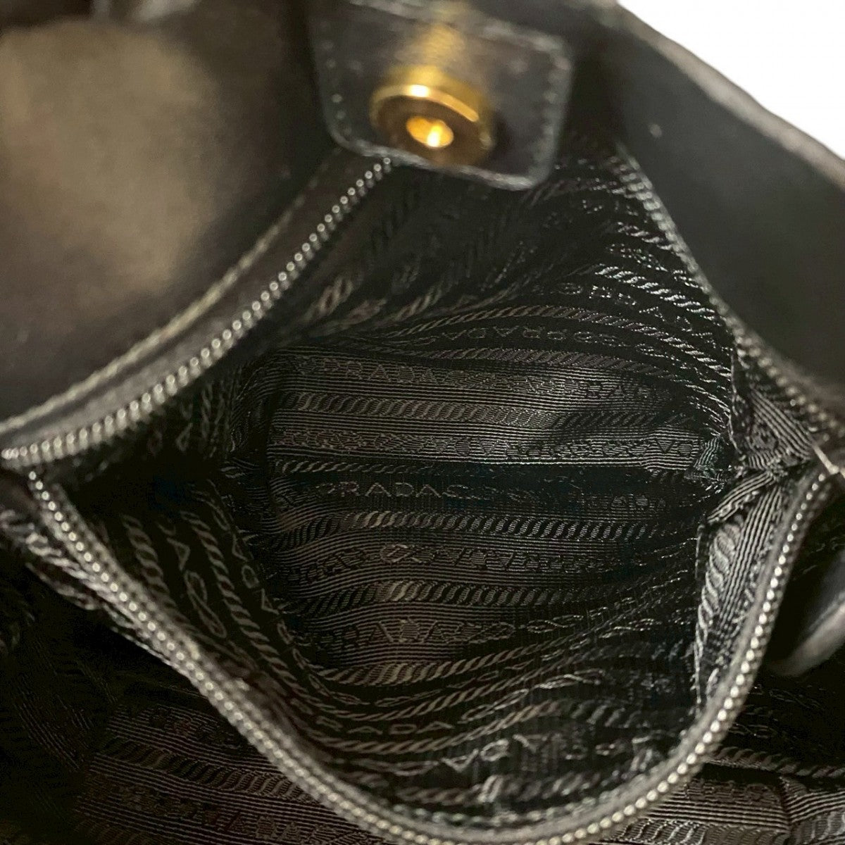 PRADA Shoulder Bag leather black
