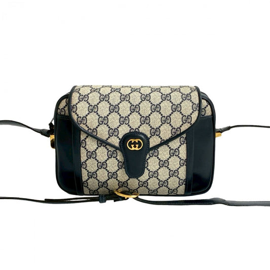 GUCCI Shoulder Bag leather Navy