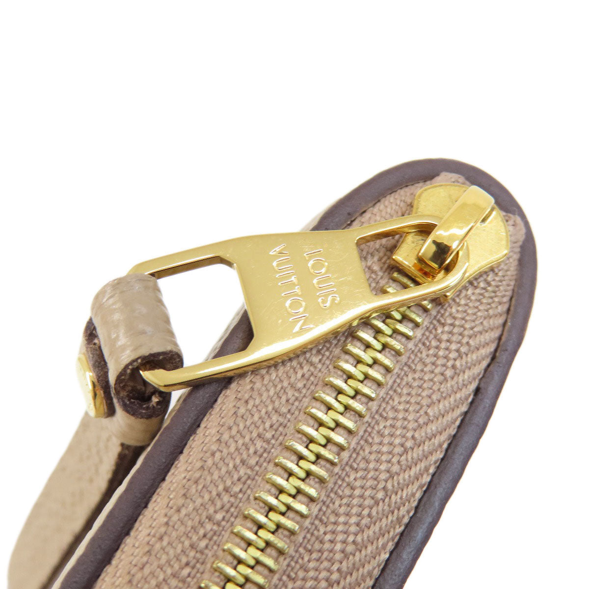 LOUIS VUITTON Coin case M68696 Ann Platt beige Zippy Coin Purse Tourterelle Women Used Authentic