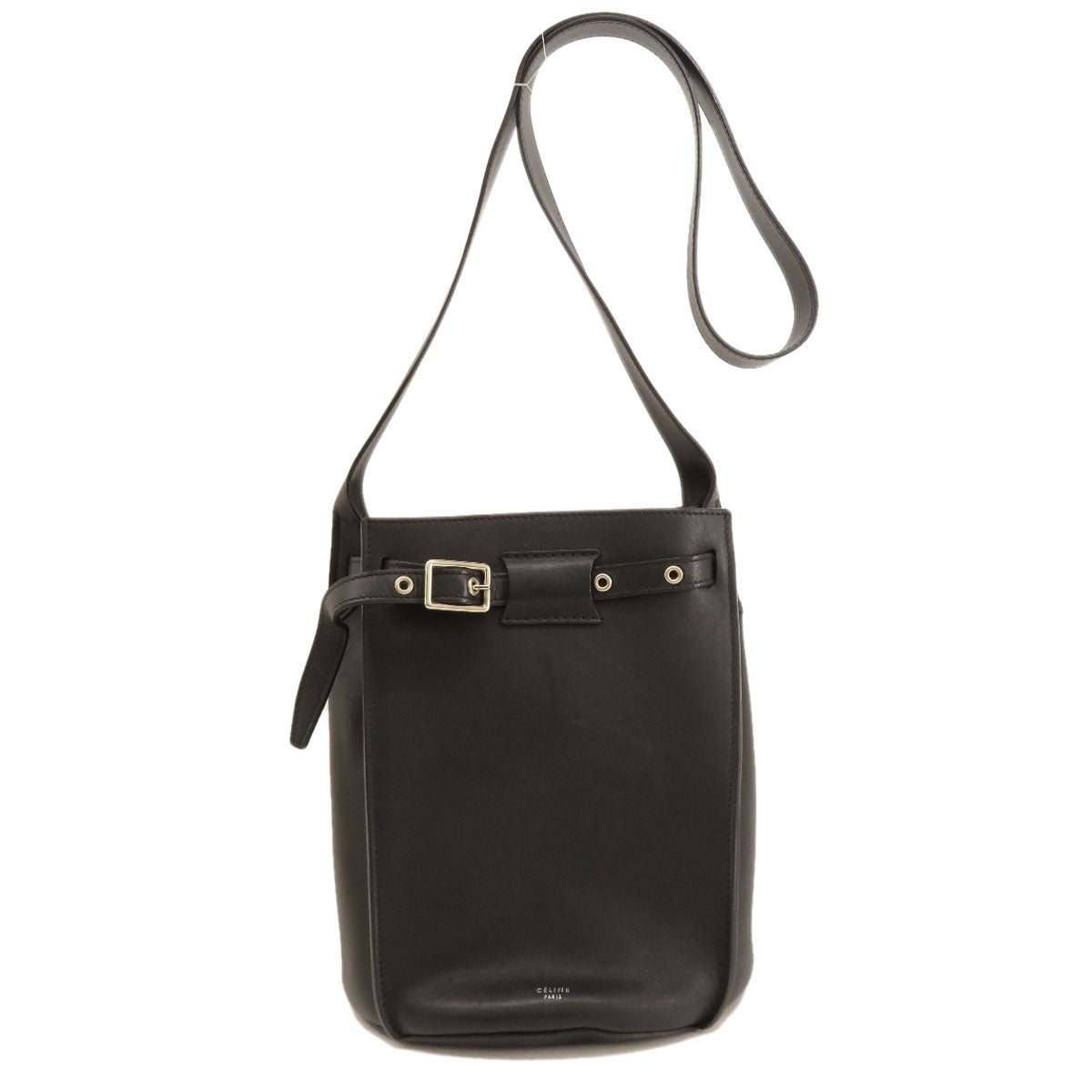 CELINE Shoulder Bag Calfskin black Big Bag Bucket Women Used Authentic