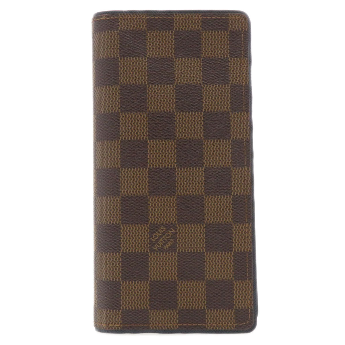LOUIS VUITTON Long Wallet Purse N63153 Damier canvas Brown Portefeuille Brazza Former Women Used Authentic