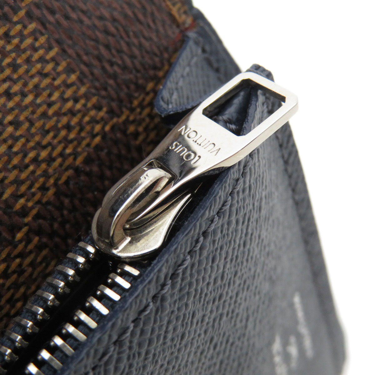 LOUIS VUITTON Long Wallet Purse N63153 Damier canvas Brown Portefeuille Brazza Former Women Used Authentic
