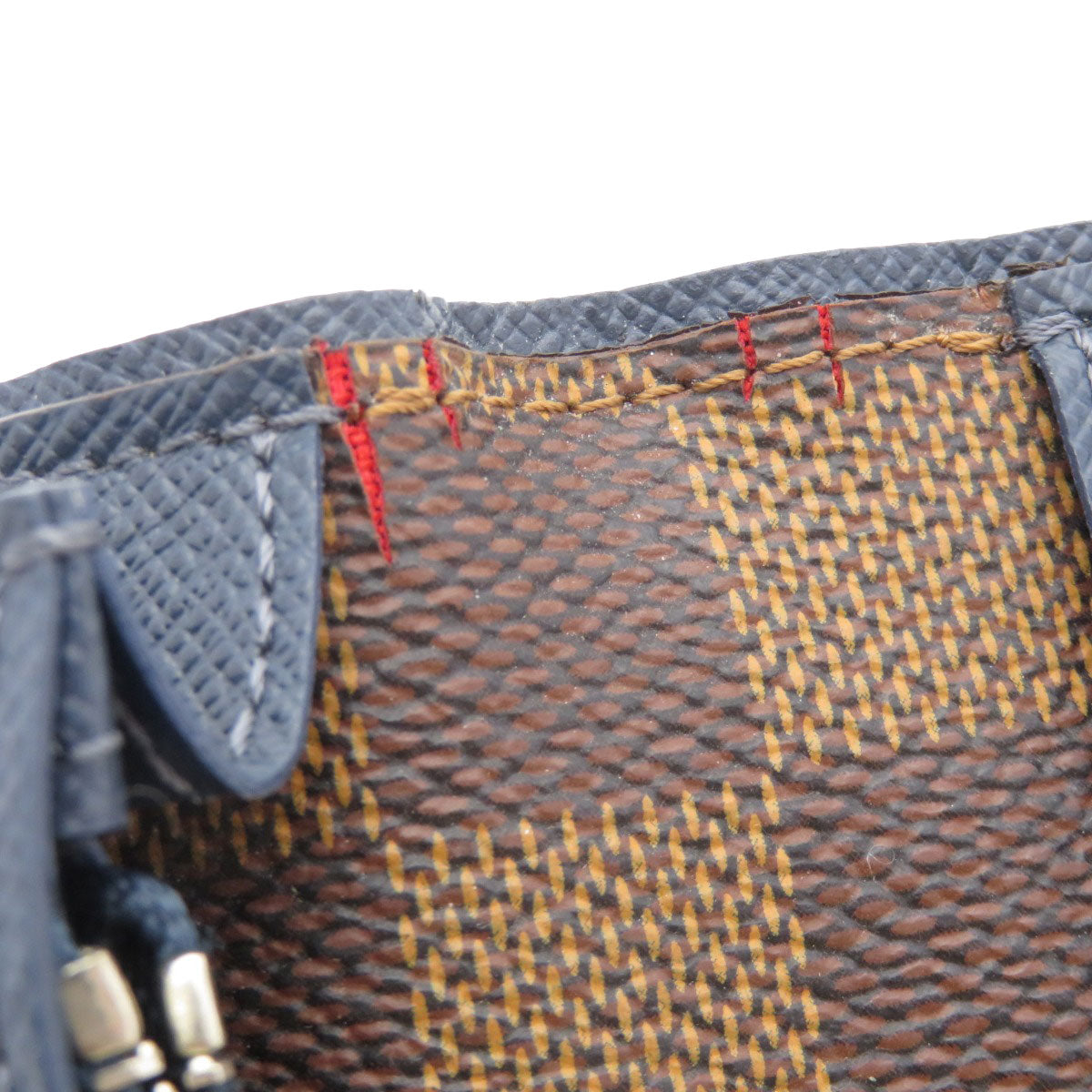 LOUIS VUITTON Long Wallet Purse N63153 Damier canvas Brown Portefeuille Brazza Former Women Used Authentic