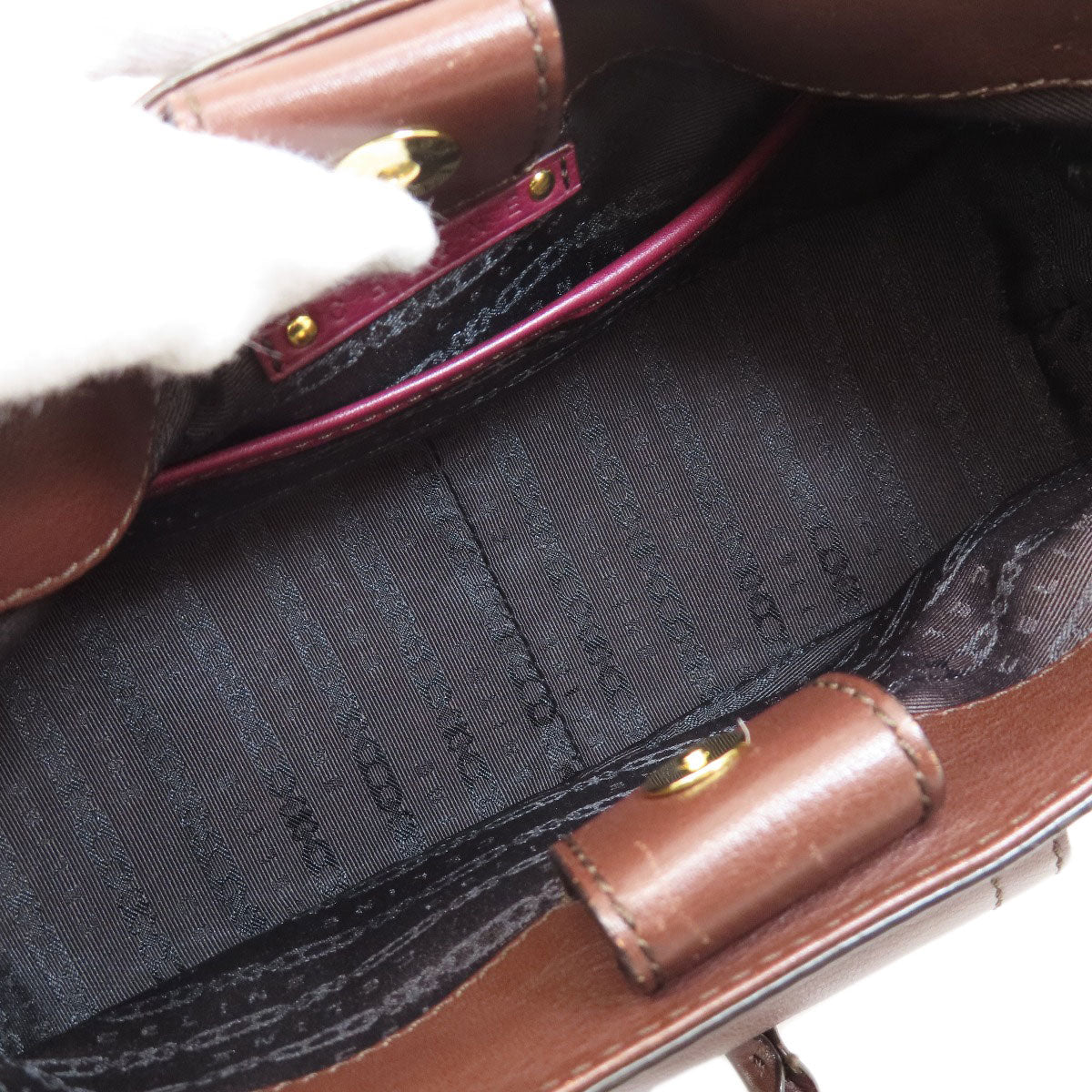 CELINE Handbag Tweed, Leather Red logoMetal Tweed Women Used Authentic