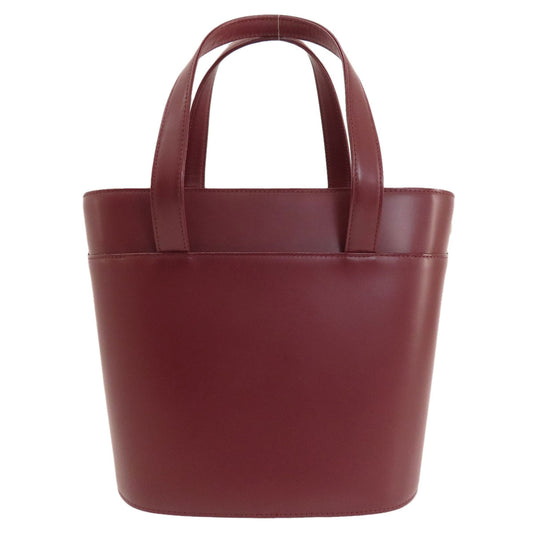 BURBERRY Handbag leather Red logo Women Used Authentic