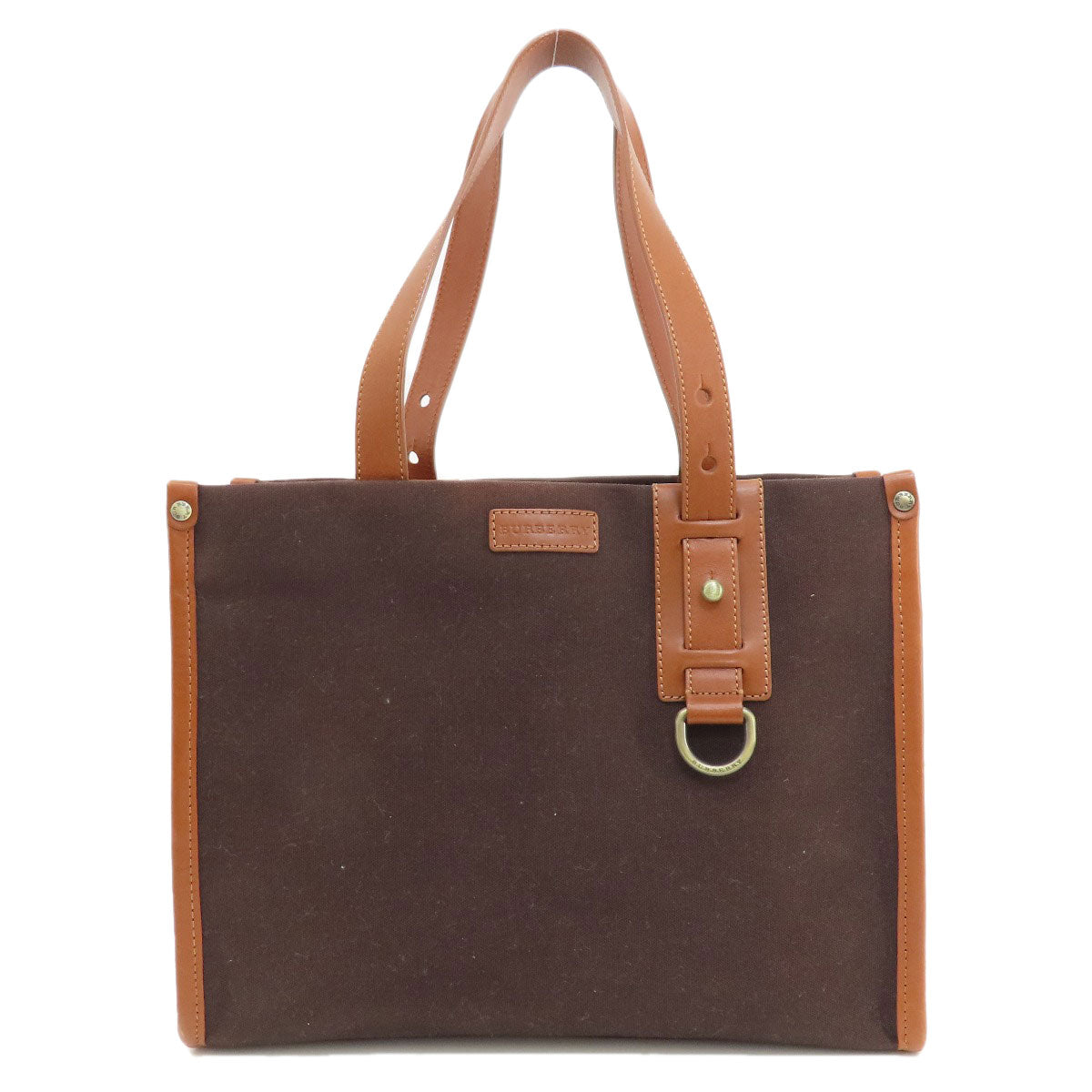 BURBERRY Tote Bag canvas Brown logo Women Used Authentic