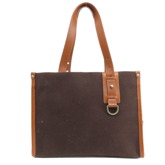 BURBERRY Tote Bag canvas Brown logo Women Used Authentic