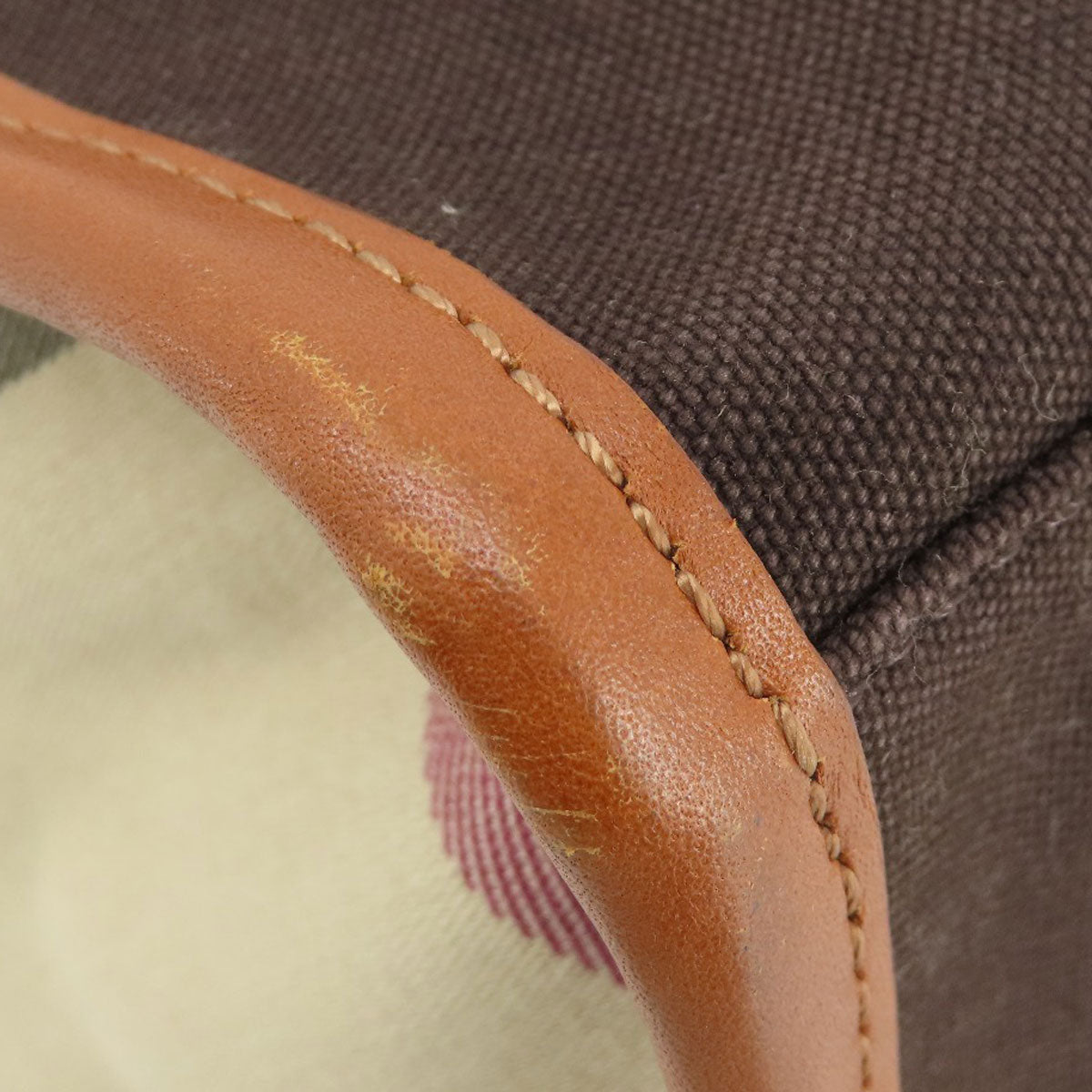 BURBERRY Tote Bag canvas Brown logo Women Used Authentic