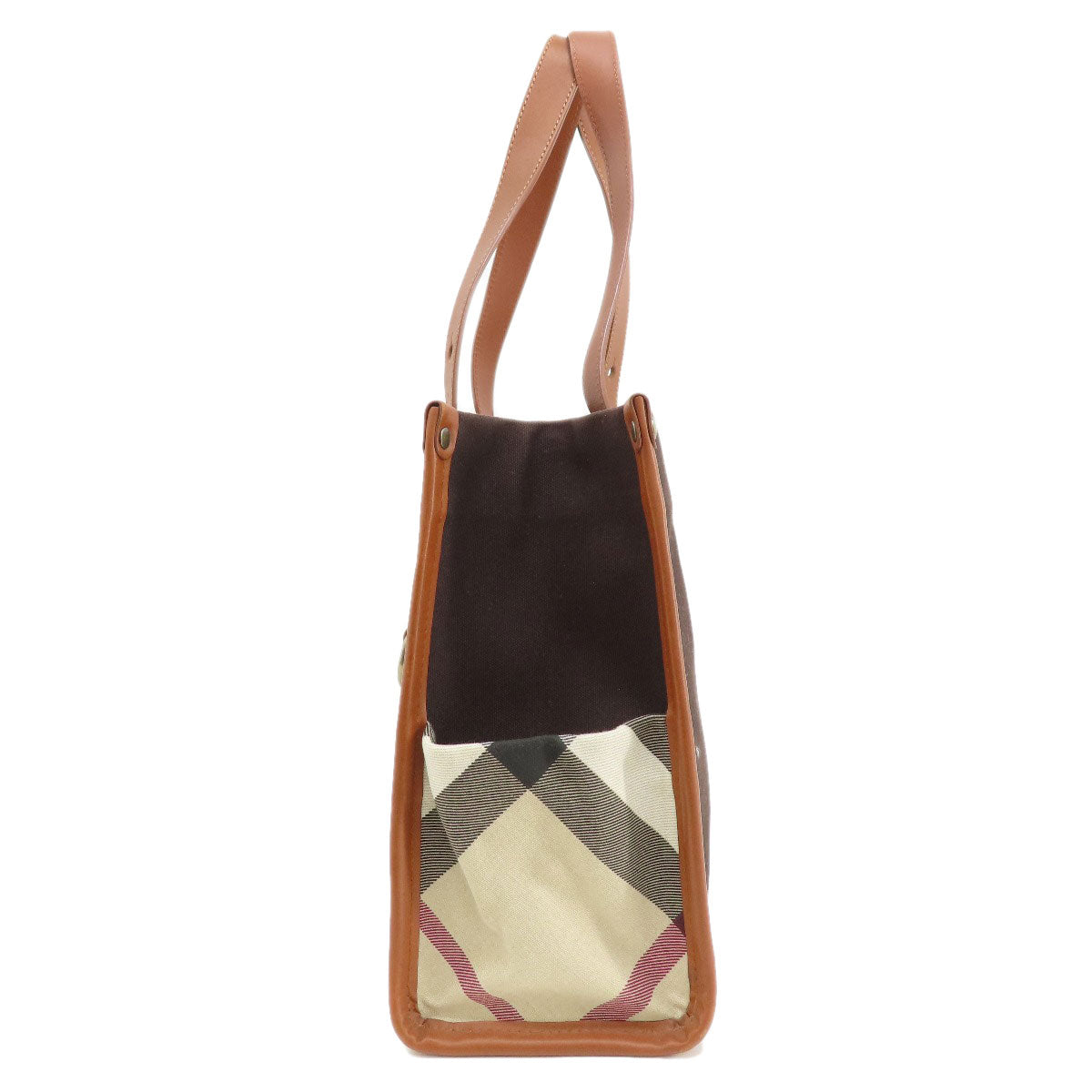 BURBERRY Tote Bag canvas Brown logo Women Used Authentic