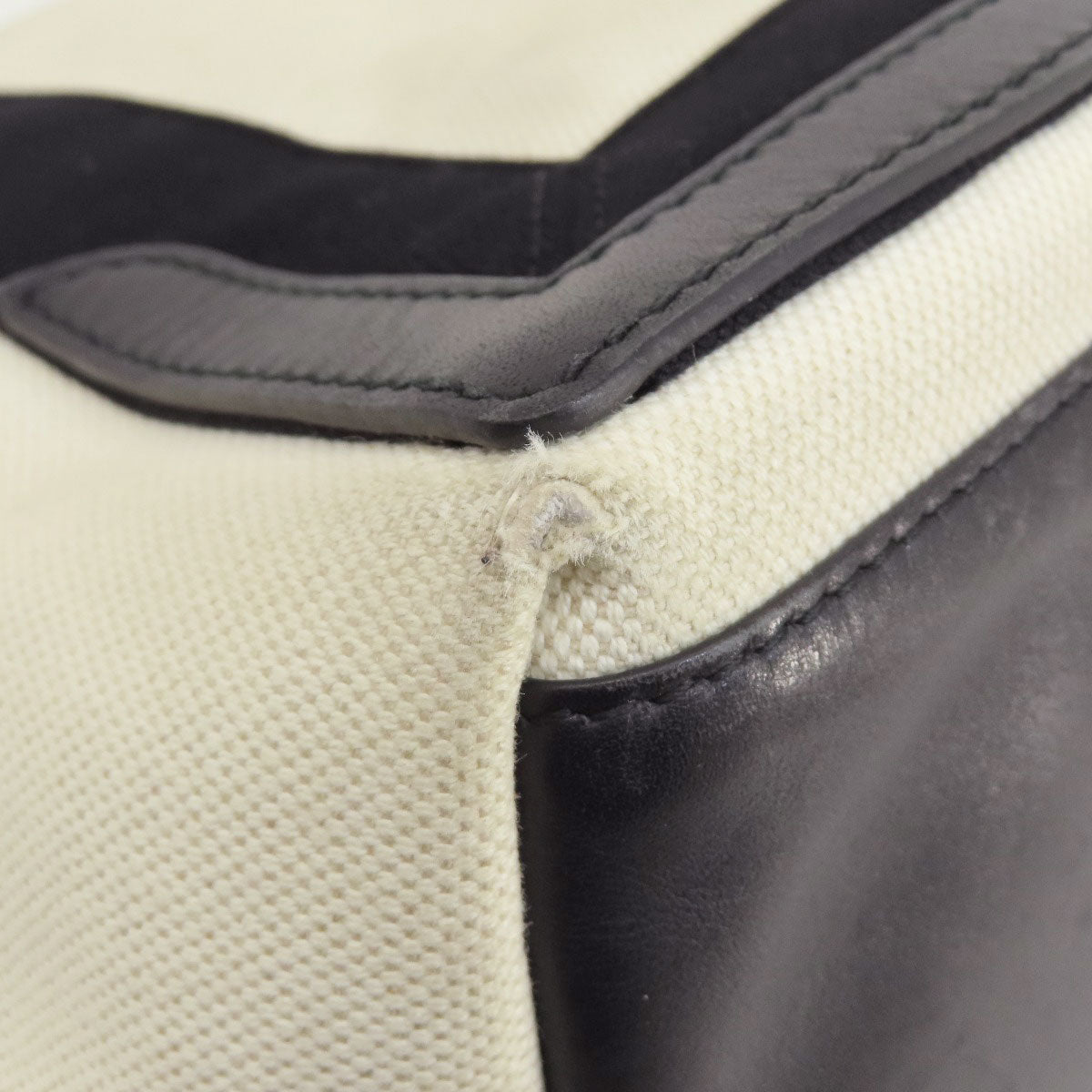 BALENCIAGA Tote Bag 339933 canvas white Navy kabas S Women Used Authentic