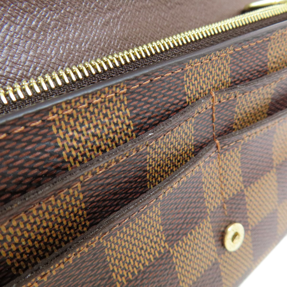LOUIS VUITTON Long Wallet Purse N63209 Damier canvas Brown Portefeuille Sara