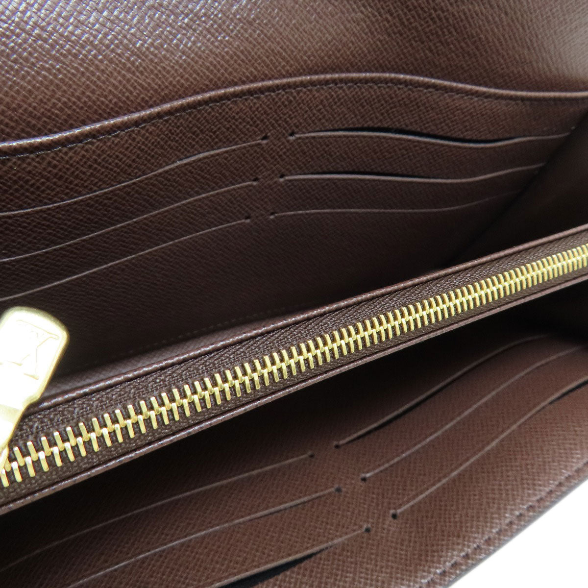 LOUIS VUITTON Long Wallet Purse N63209 Damier canvas Brown Portefeuille Sara