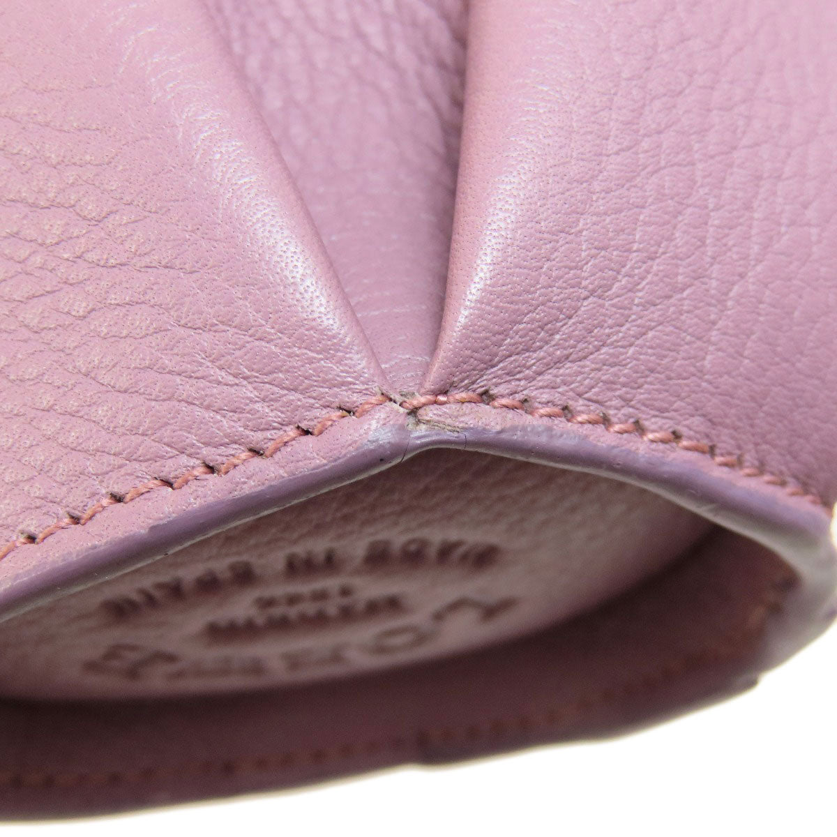 LOEWE Coin case leather purple Cow motif Women Used Authentic