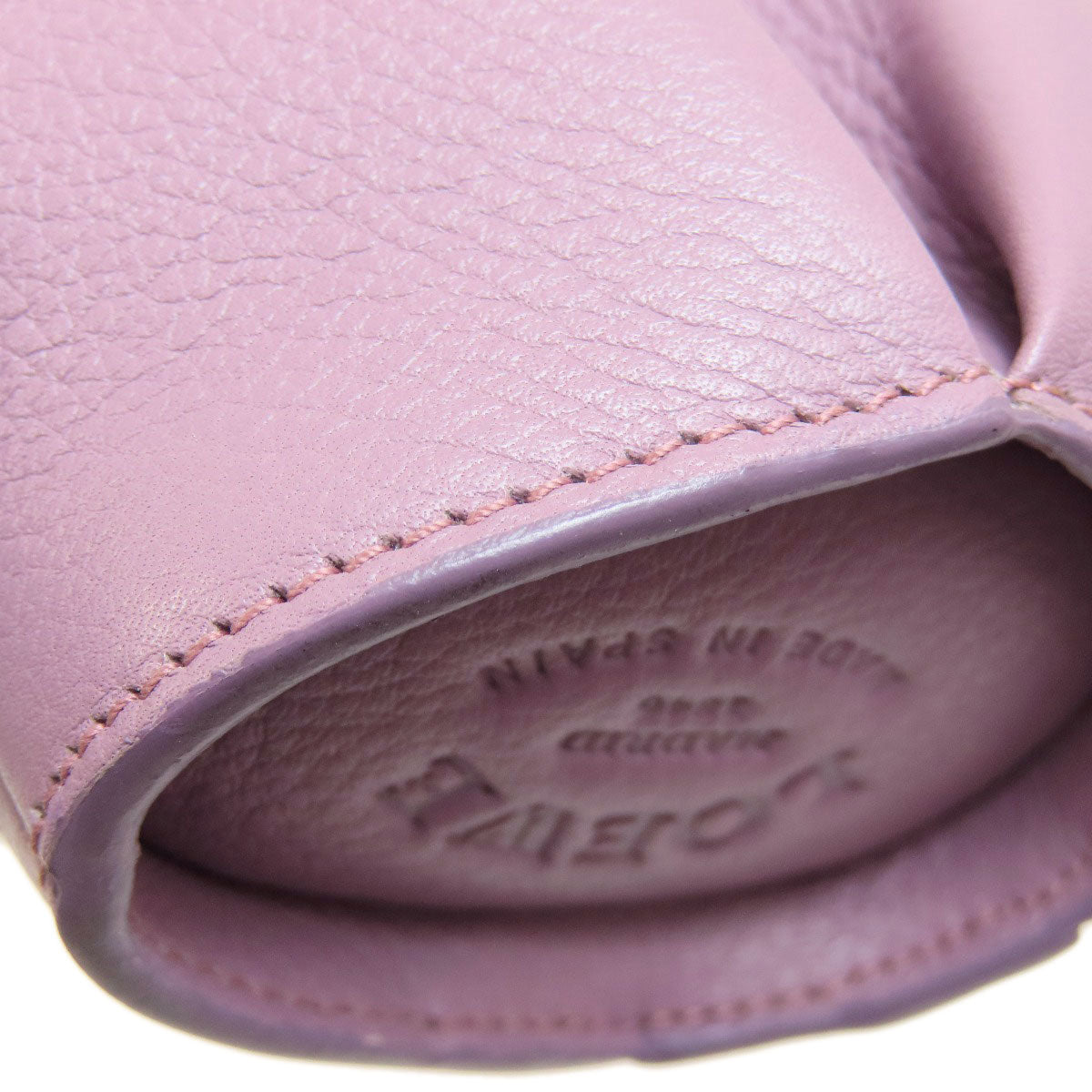 LOEWE Coin case leather purple Cow motif Women Used Authentic