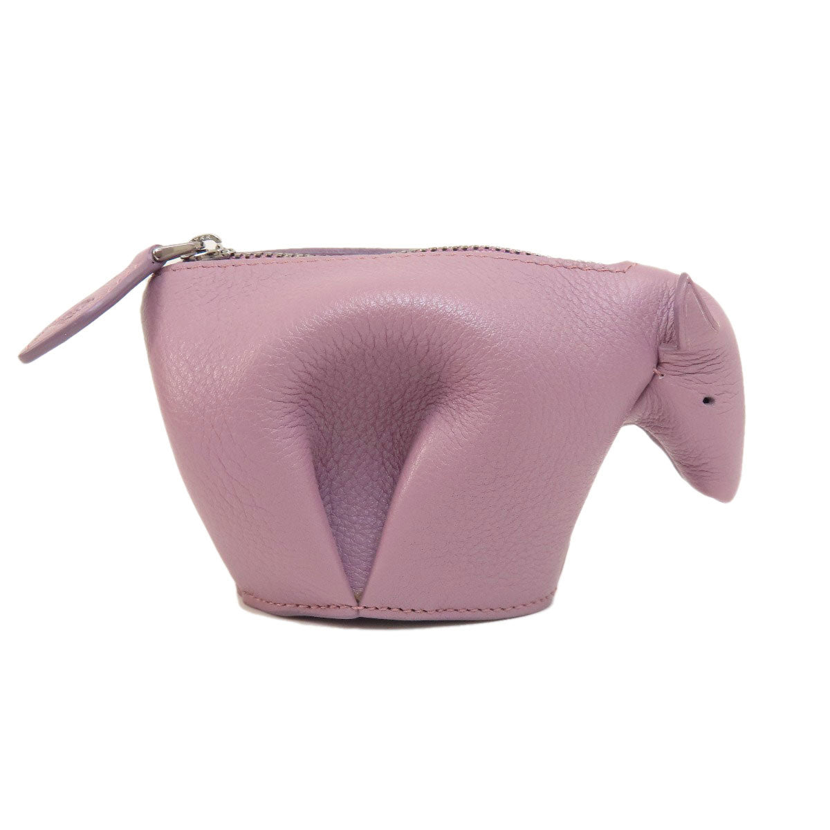 LOEWE Coin case leather purple Cow motif Women Used Authentic