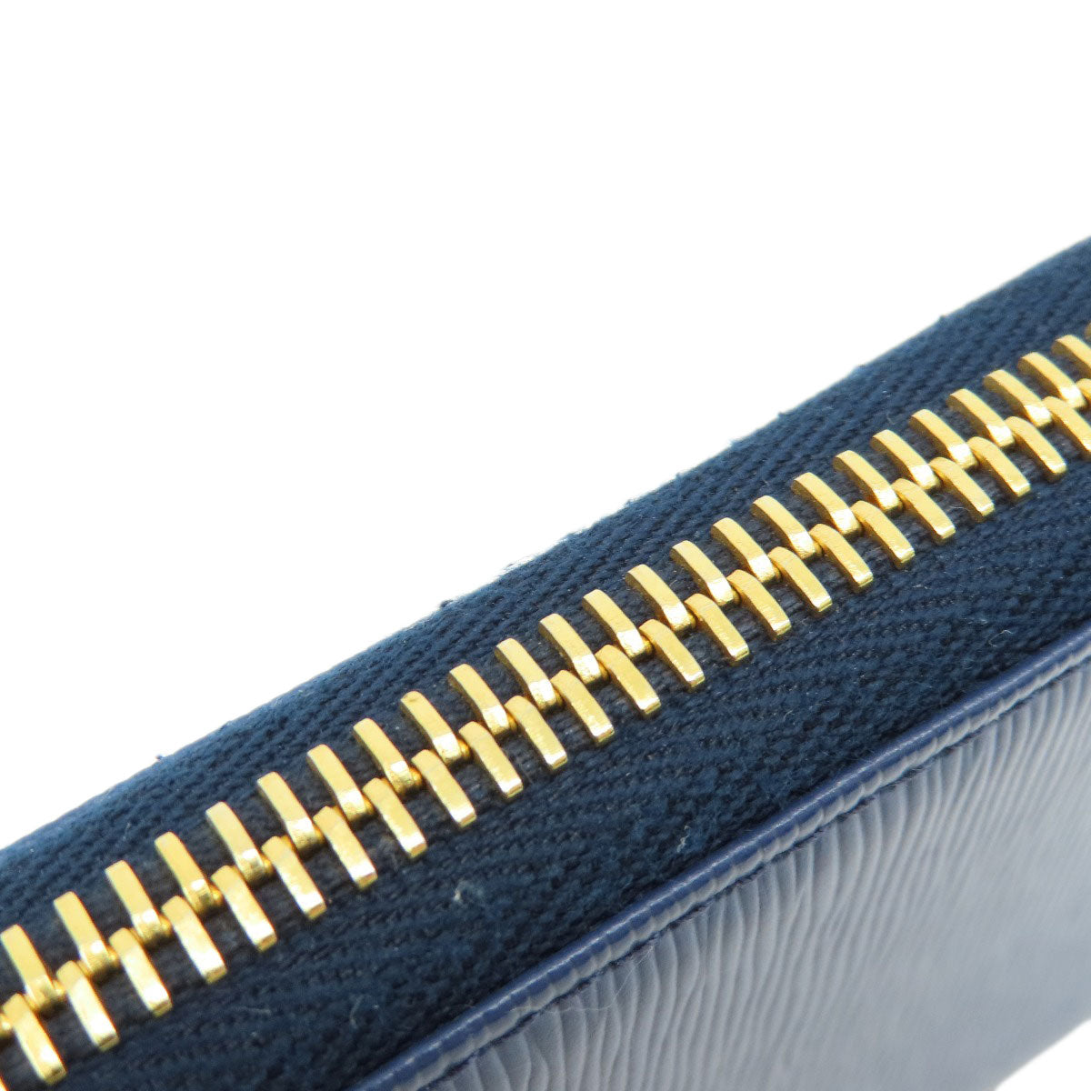 PRADA Coin case leather blue Saffiano logoMetal Women Used Authentic