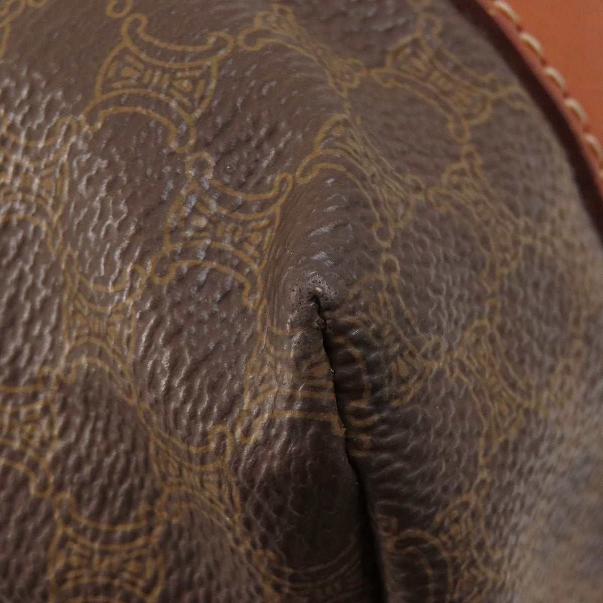 CELINE Tote Bag PVC Brown Macadam Pattern Women Used Authentic