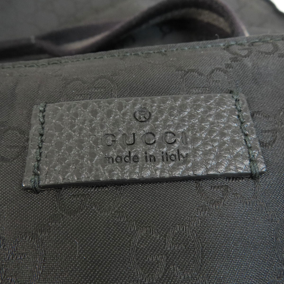 GUCCI Tote Bag 449177 Nylon black GG outlet Women Used Authentic