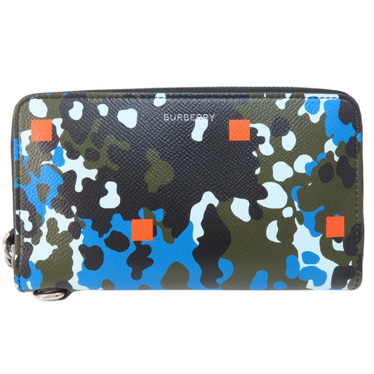 BURBERRY Long Wallet Purse PVC multicolor Camouflage Pattern Women Used Authentic