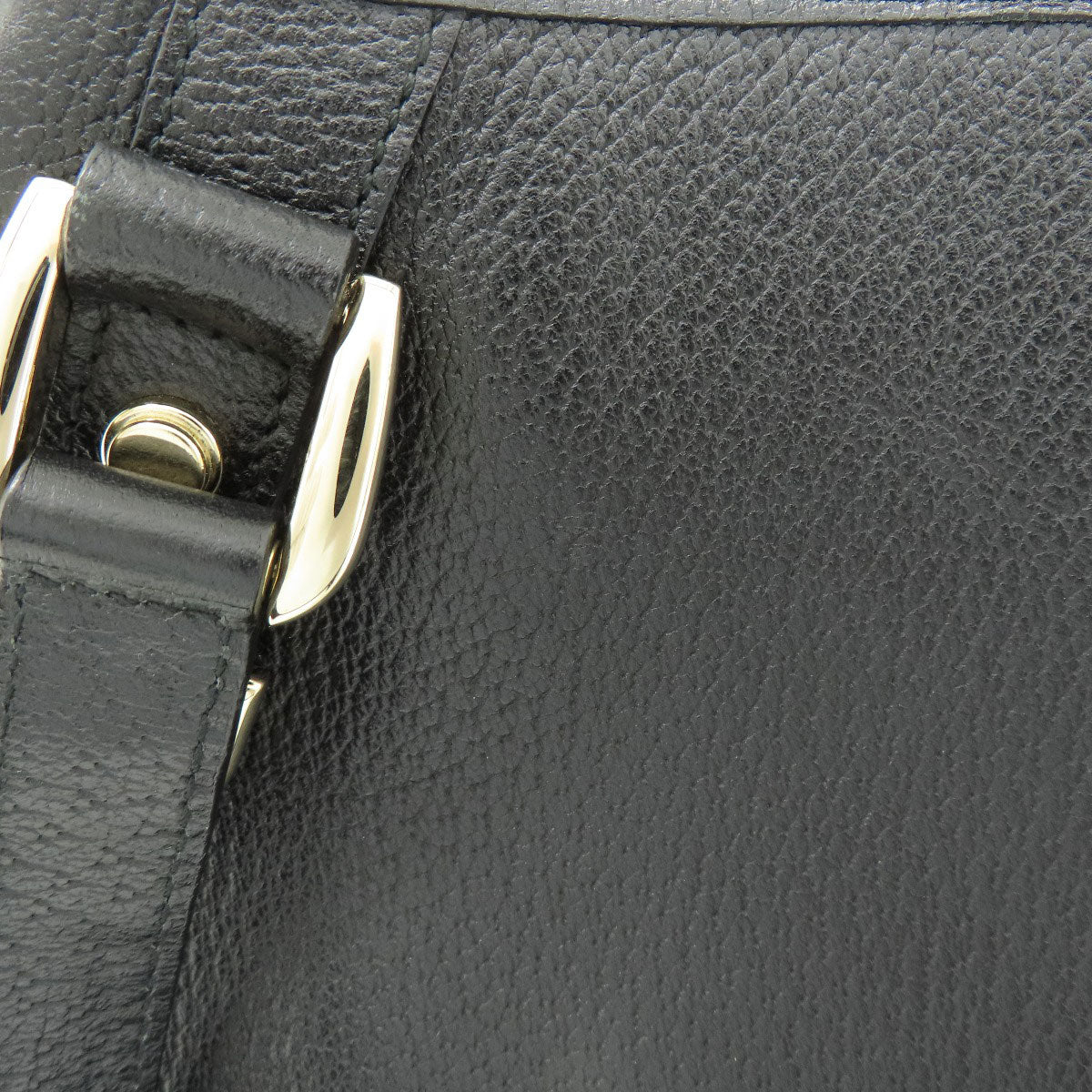GUCCI Tote Bag 130736 leather black logo Women Used Authentic