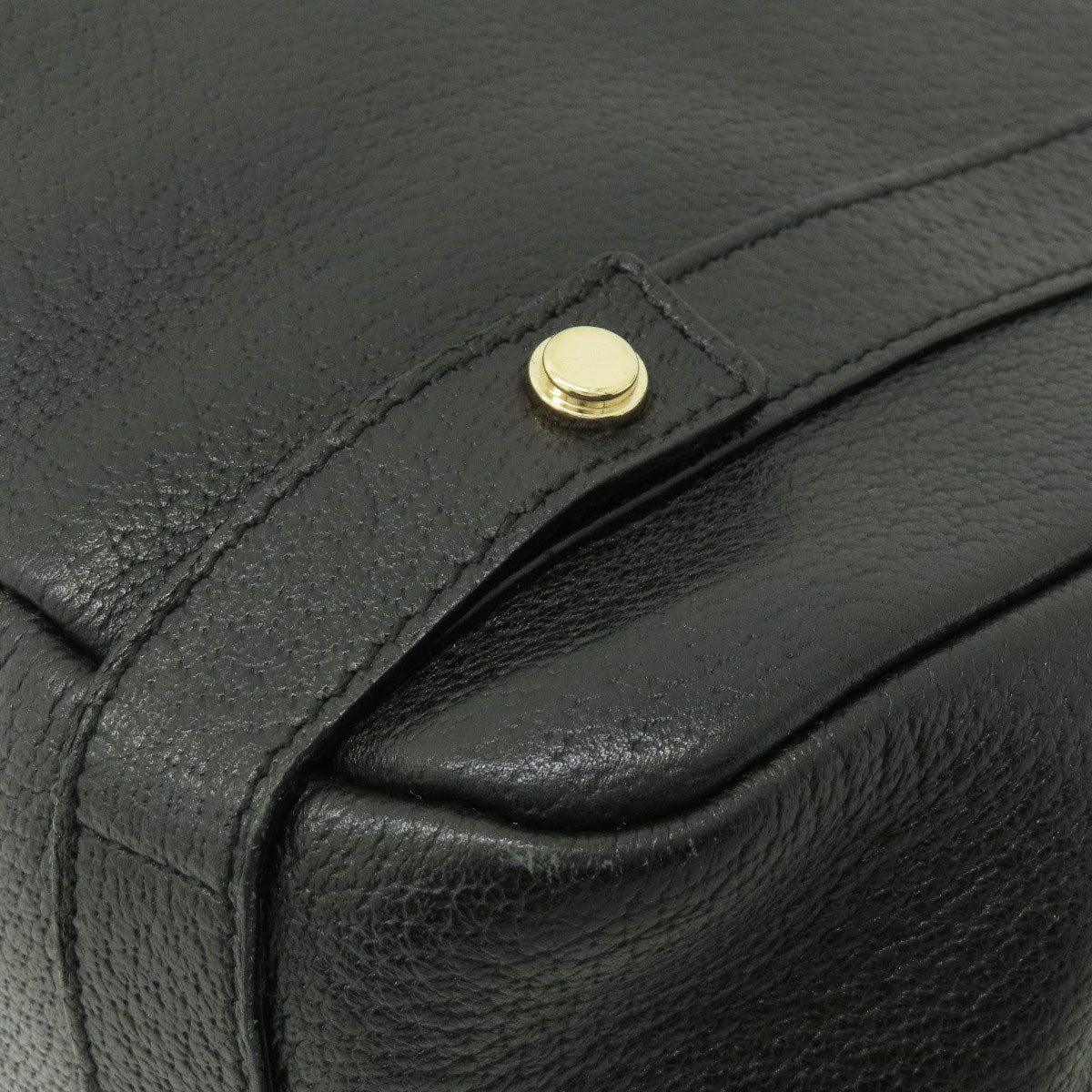 GUCCI Tote Bag 130736 leather black logo Women Used Authentic