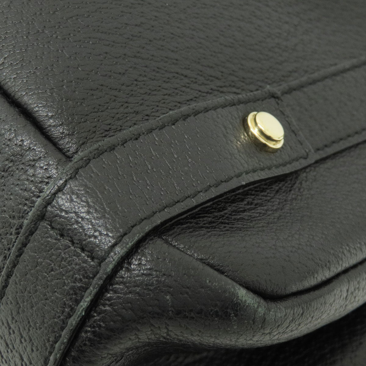 GUCCI Tote Bag 130736 leather black logo Women Used Authentic
