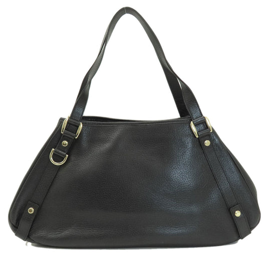 GUCCI Tote Bag 130736 leather black logo Women Used Authentic