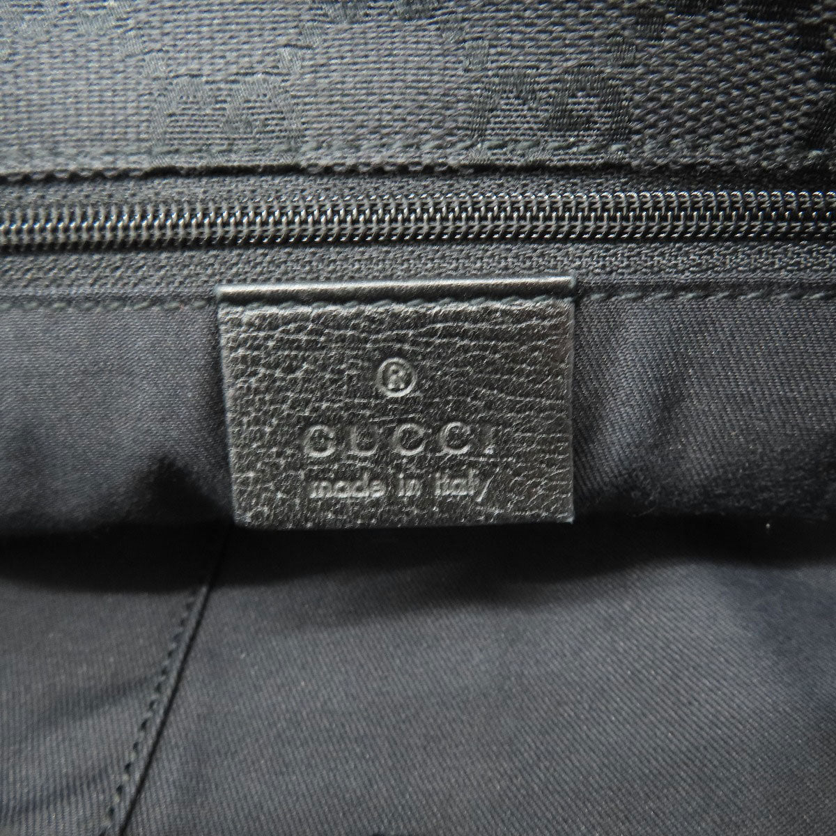 GUCCI Tote Bag 130736 leather black logo Women Used Authentic