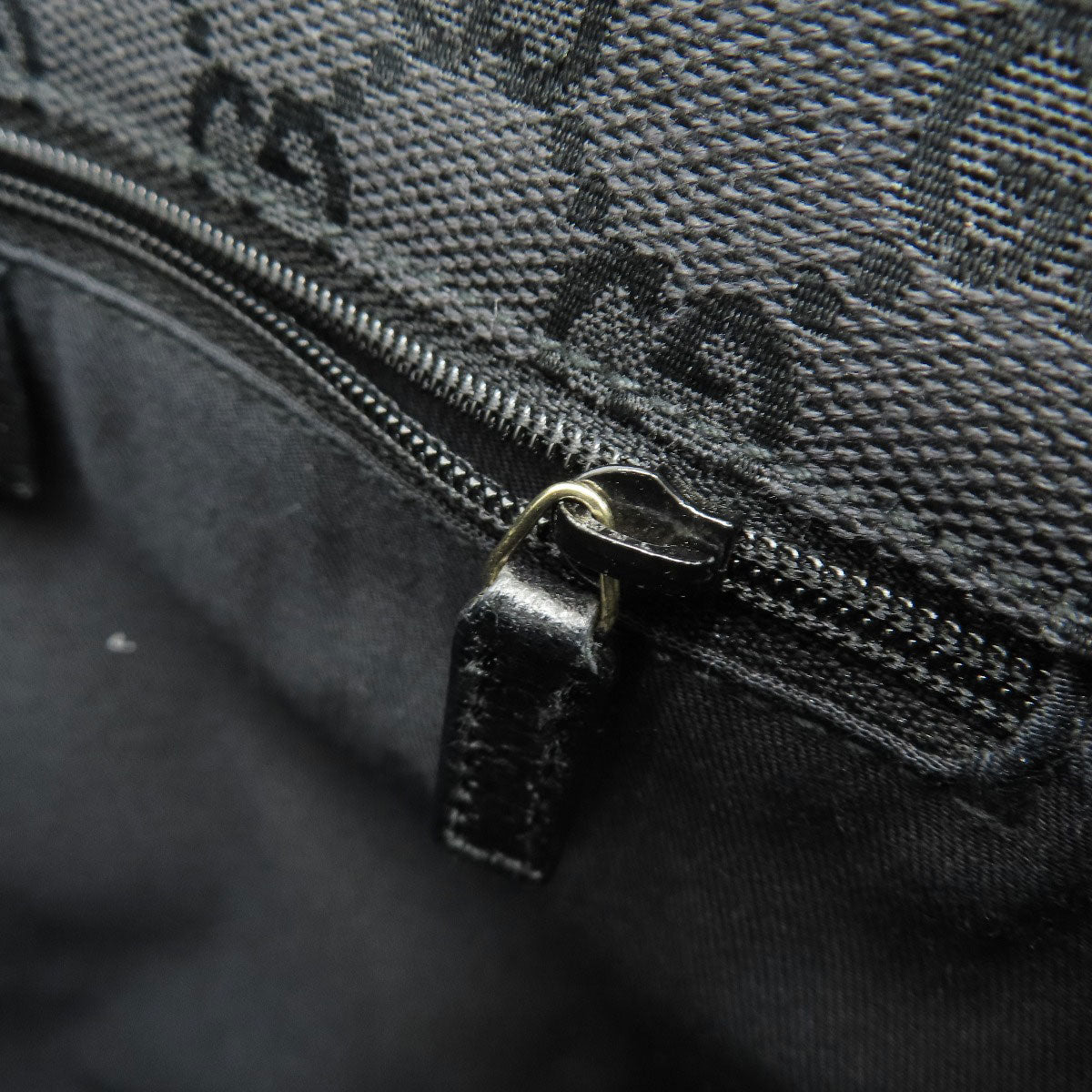 GUCCI Tote Bag 130736 leather black logo Women Used Authentic