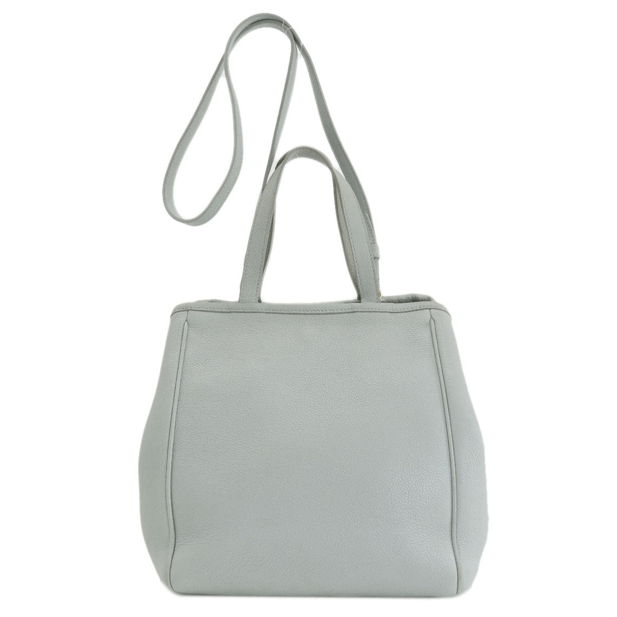 CELINE Handbag leather gray Small Fold Hippo 2WAY Women Used Authentic