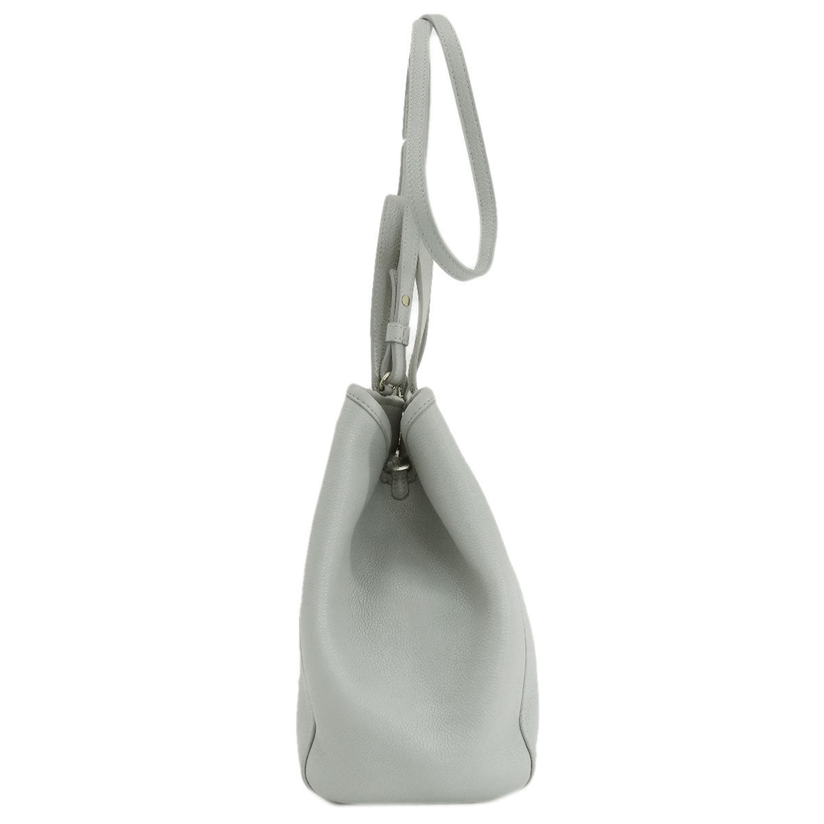 CELINE Handbag leather gray Small Fold Hippo 2WAY Women Used Authentic
