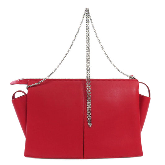 CELINE Shoulder Bag Calfskin Red Trillodo