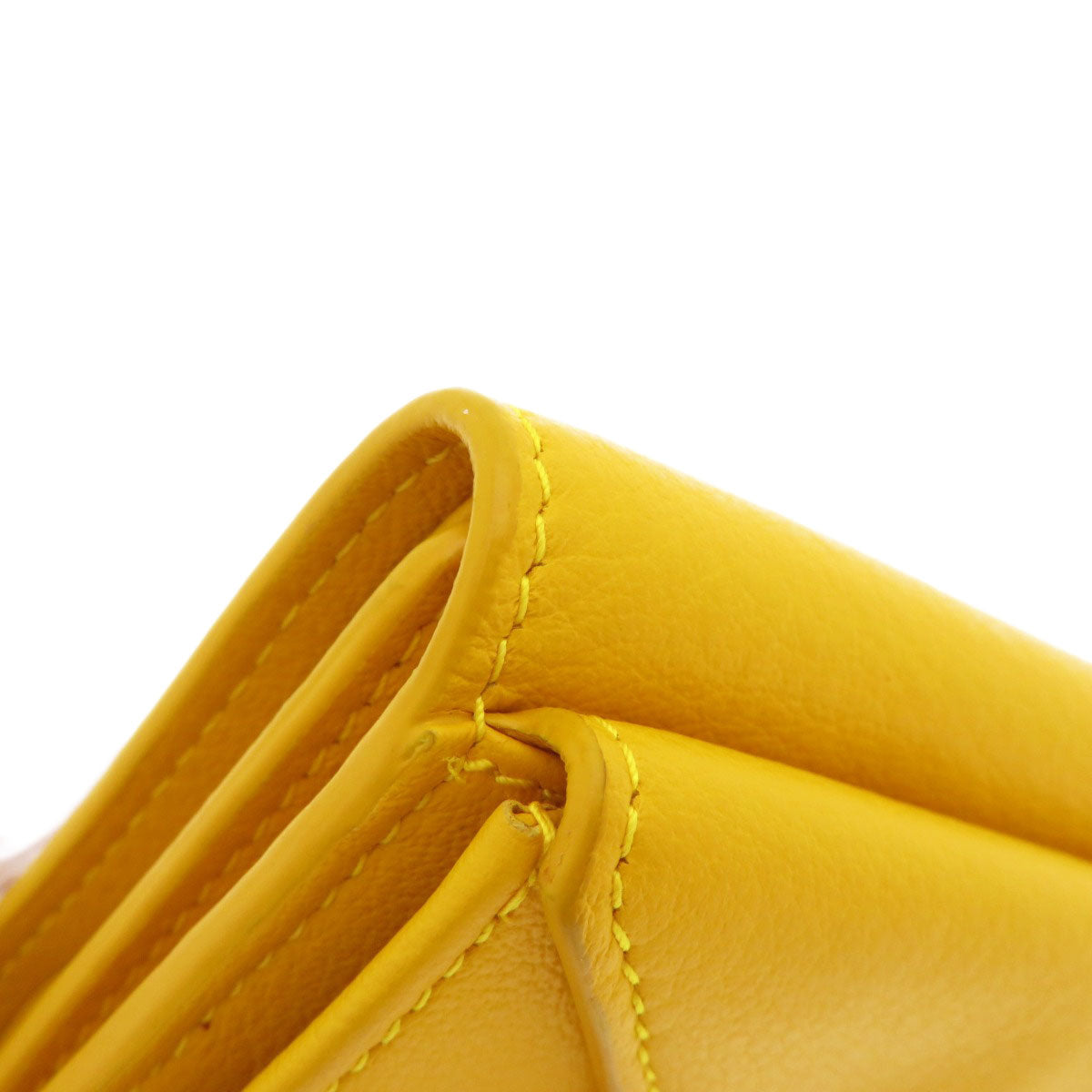 BALENCIAGA Bifold Wallet 391446 Calfskin yellow Compact Wallet Paper Women Used Authentic