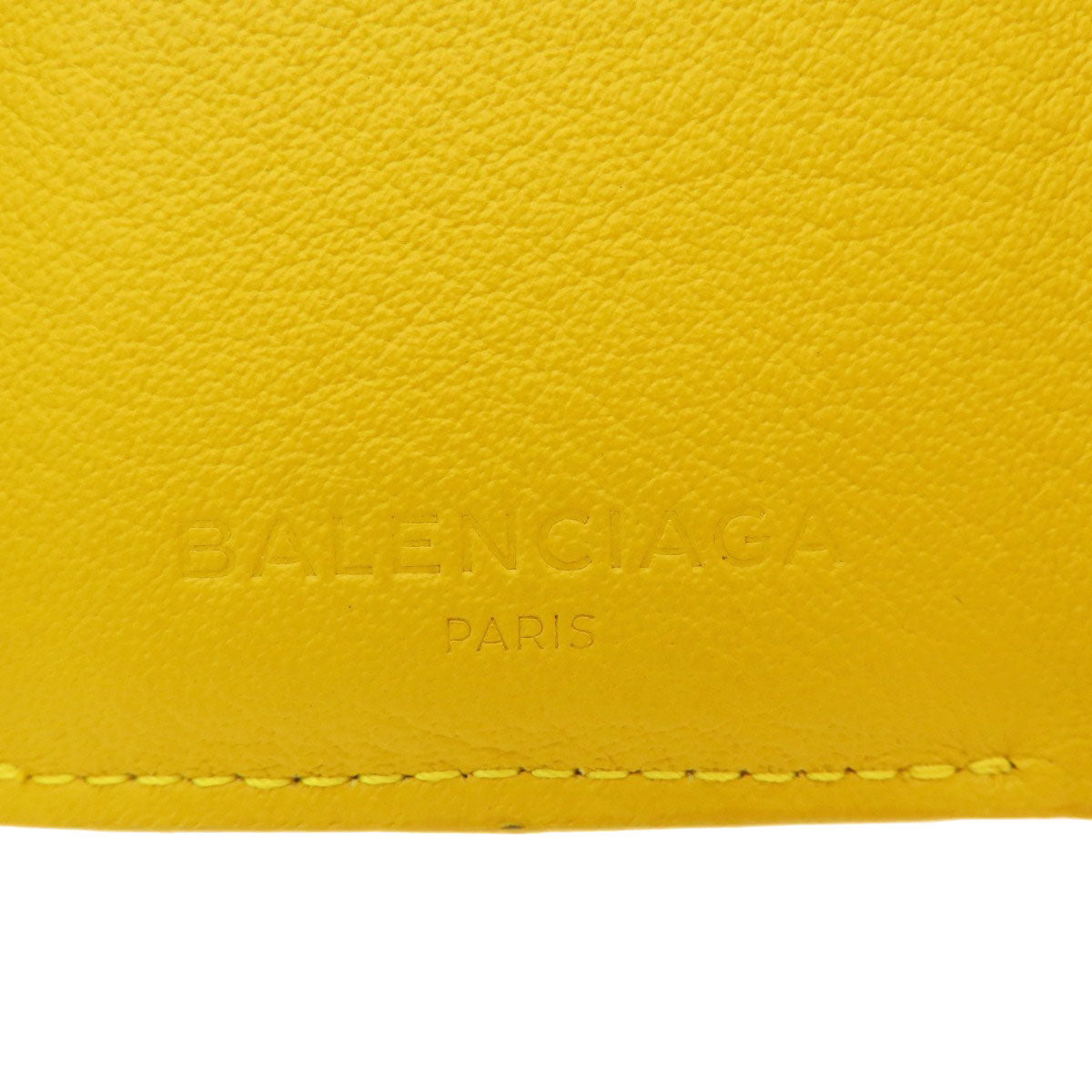 BALENCIAGA Bifold Wallet 391446 Calfskin yellow Compact Wallet Paper Women Used Authentic