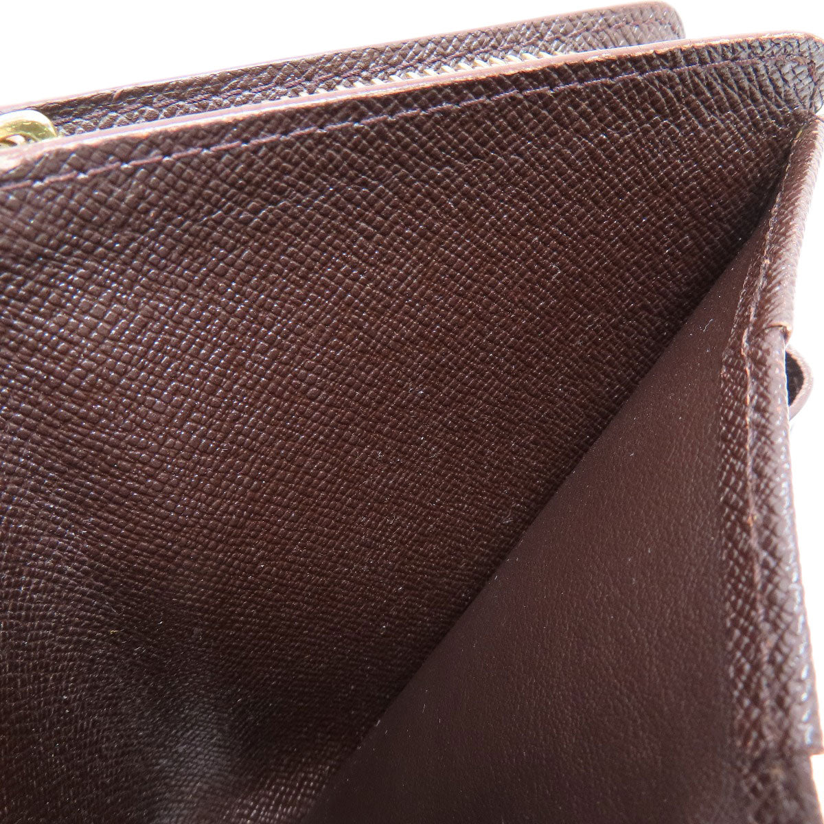 LOUIS VUITTON Bifold Wallet M61668 Damier canvas Brown Compact Zip Damier Ebene Women Used Authentic