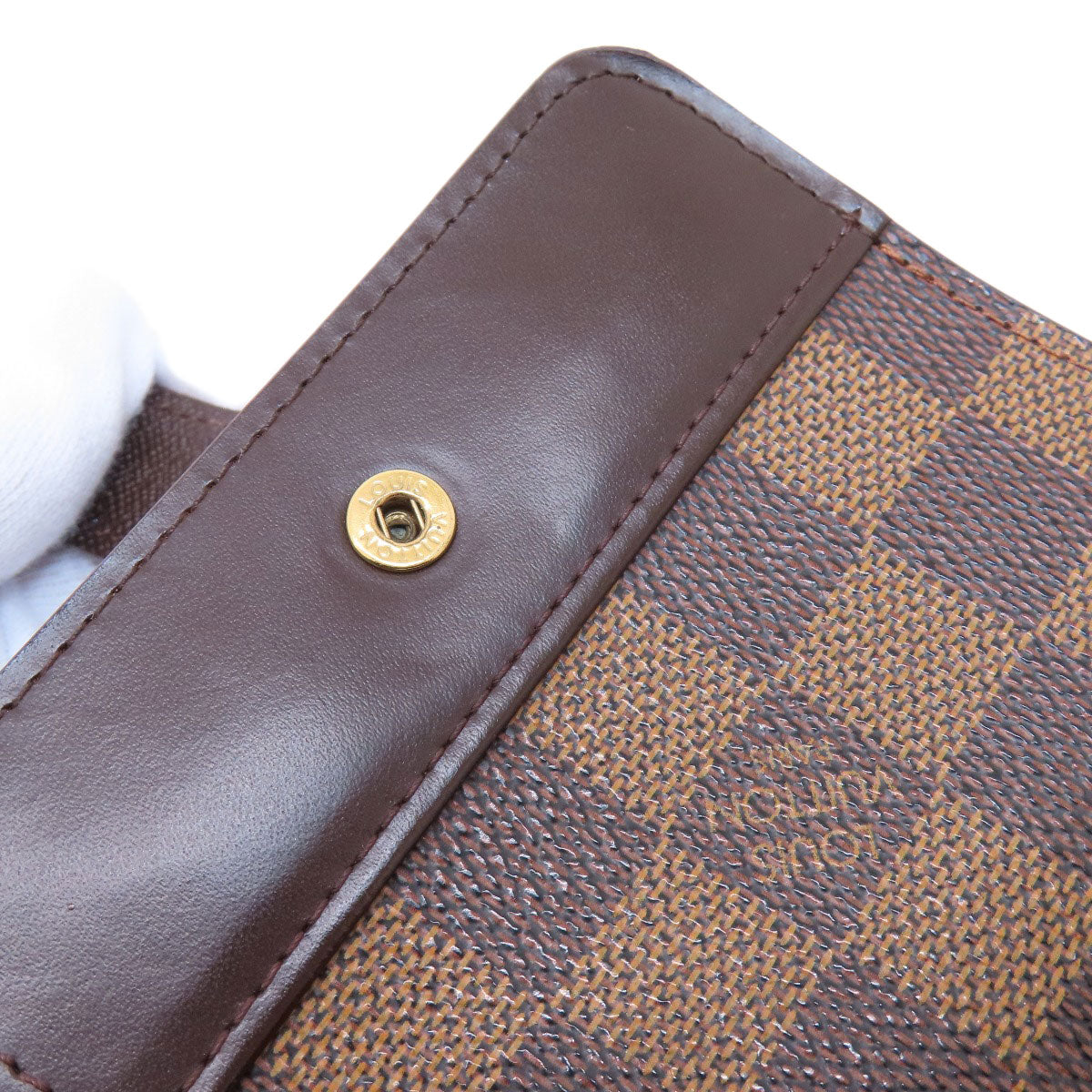 LOUIS VUITTON Bifold Wallet M61668 Damier canvas Brown Compact Zip Damier Ebene Women Used Authentic