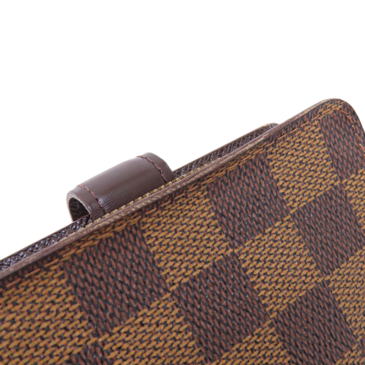 LOUIS VUITTON Bifold Wallet M61668 Damier canvas Brown Compact Zip Damier Ebene Women Used Authentic