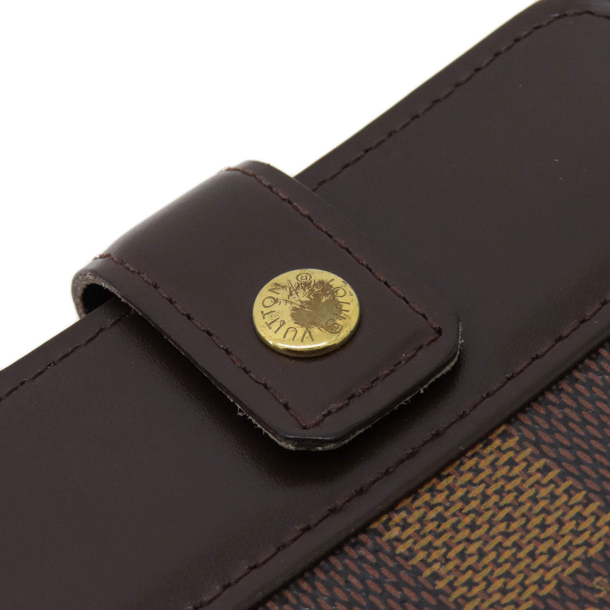 LOUIS VUITTON Bifold Wallet M61668 Damier canvas Brown Compact Zip Damier Ebene Women Used Authentic