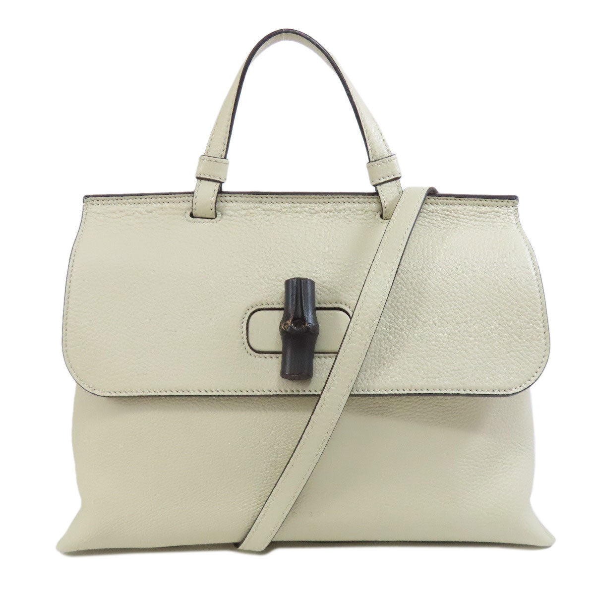 GUCCI Handbag 392013 leather white 2WAY Women Used Authentic