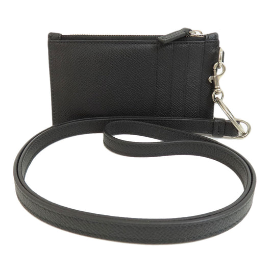 BALENCIAGA Coin case 594548 leather black logo Women(Unisex) Used Authentic