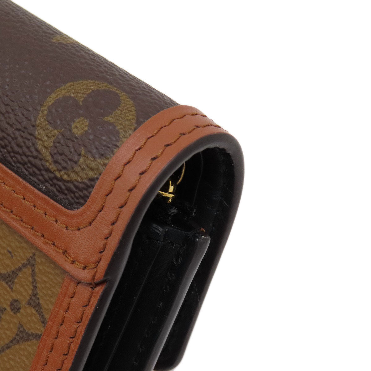 LOUIS VUITTON Bifold Wallet M68725 Monogram reverse Brown Portefeuille Daufine Compact