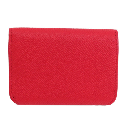 BALENCIAGA Bifold Wallet 601387 leather Red BB logo compact wallet Women Used Authentic