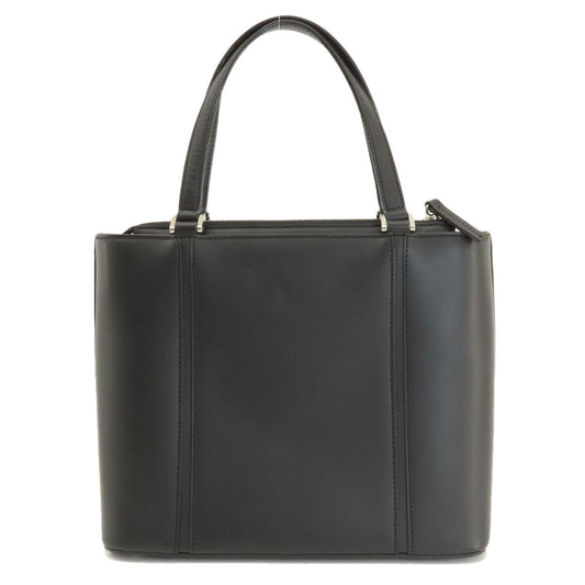 BURBERRY Handbag leather black logoMetal Women Used Authentic