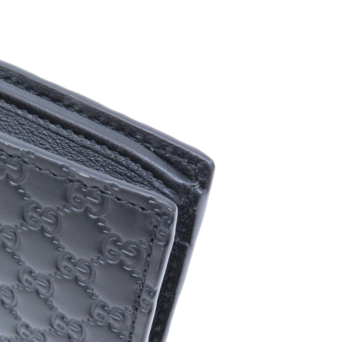 GUCCI Bifold Wallet 544472 leather black Micro Gucci Shima outlet mens Used Authentic